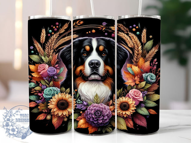 Bernese Mountain Dog Tumbler Wrap, Dog Lover Mug, Puppy Lover Cup, Mountain Dog Design, Bernese Lover Wrap, Pet Parent Gift, Sublimation Tumbler Wrap Sublimation ToriDesigns 