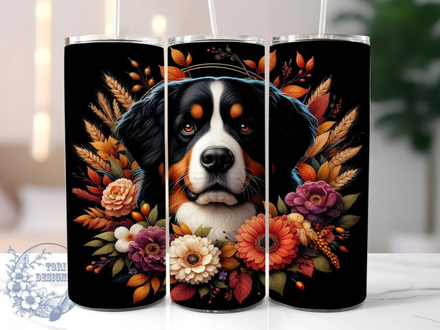 Bernese Mountain Dog Tumbler Wrap, Dog Lover Mug, Puppy Lover Cup, Mountain Dog Design, Bernese Lover Wrap, Pet Parent Gift, Sublimation Tumbler Wrap Sublimation ToriDesigns 