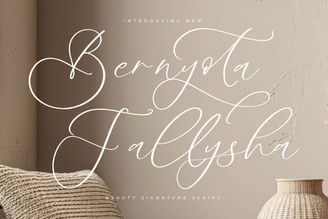Bernyota Fallysha - Beauty Signature Script Font Letterena Studios 