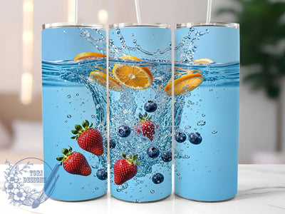 Berry Citrus Splash 20oz Tumbler, Fresh Fruit, Juicy Design, Summer Vibes, Vibrant Colors, Tropical Theme, Refreshing Art, Sublimation Wrap Sublimation ToriDesigns 