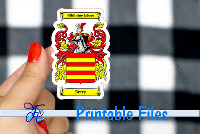 Berry Coat of Arms Sticker Sublimation Family Creations 