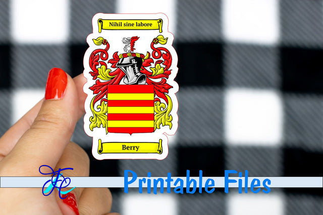 Berry Coat of Arms Sticker Sublimation Family Creations 