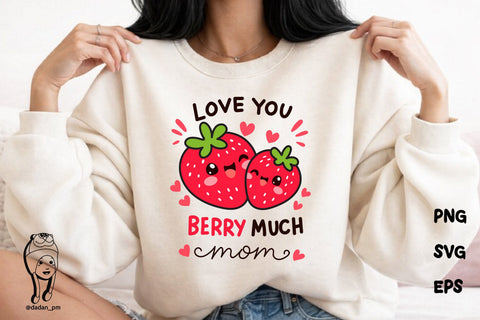 Berry Much Mom SVG – Cute Kawaii Strawberry Mother’s Day Design SVG dadan_pm 
