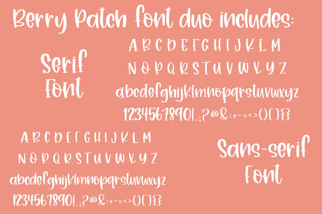 Berry Patch, farmhouse handwritten font duo - So Fontsy