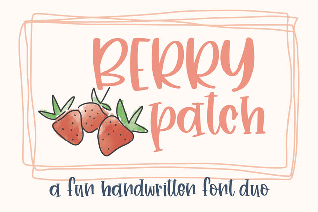 Berry Patch, farmhouse handwritten font duo for cricut Font Designing Digitals 