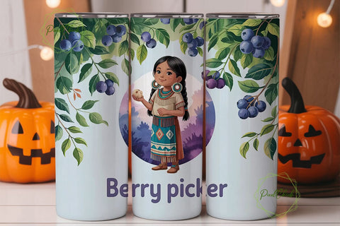 Berry Picker 20oz Tumbler Wrap Sublimation PixelChick 