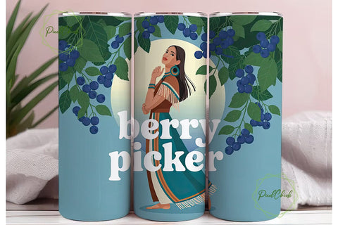 Berry Picker 20oz Tumbler Wrap Sublimation PixelChick 