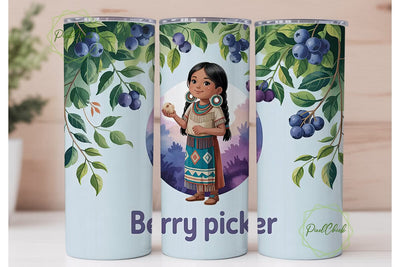 Berry Picker 20oz Tumbler Wrap Sublimation PixelChick 