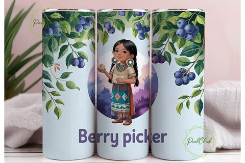 Berry Picker 20oz Tumbler Wrap Sublimation PixelChick 