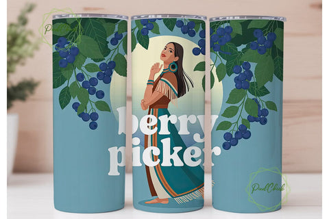 Berry Picker 20oz Tumbler Wrap Sublimation PixelChick 