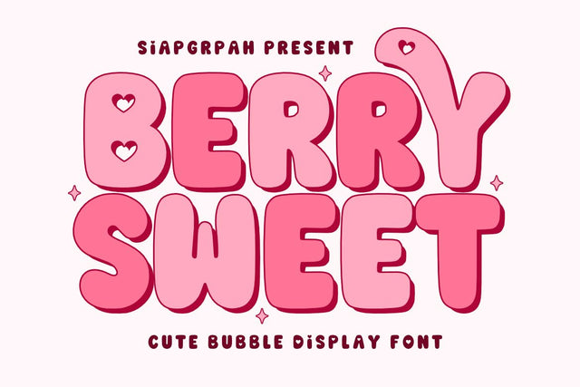 Berry Sweet - Retro Bubble Font Font Masyafi Studio 