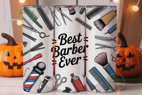 Best Barber Ever 20oz Tumbler Wrap Sublimation PixelChick 