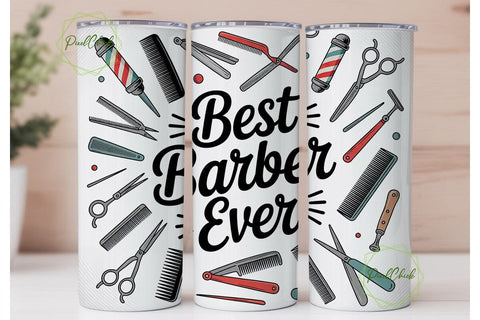 Best Barber Ever 20oz Tumbler Wrap Sublimation PixelChick 