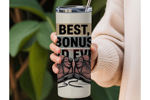 Best Bonus Dad Ever 20oz Tumbler Sublimation DesignSVG 