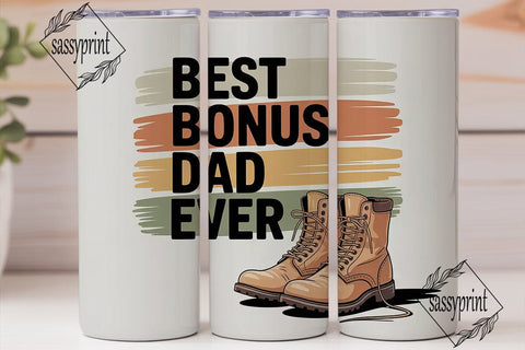 Best Bonus Dad Ever 20oz Tumbler Wrap Sublimation sassyprint 