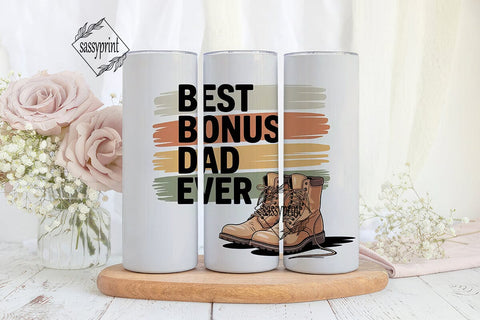 Best Bonus Dad Ever 20oz Tumbler Wrap Sublimation sassyprint 