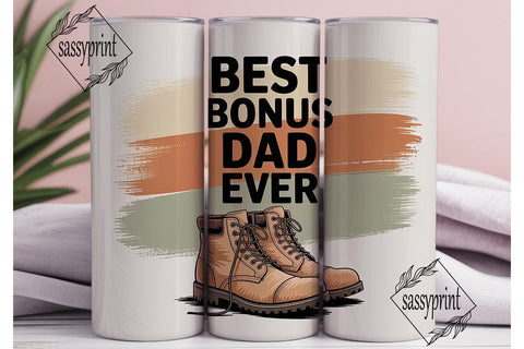 Best Bonus Dad Ever 20oz Tumbler Wrap Sublimation sassyprint 