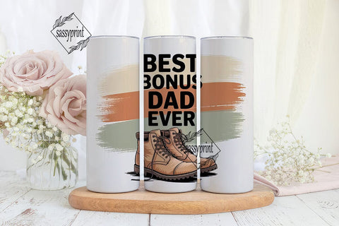 Best Bonus Dad Ever 20oz Tumbler Wrap Sublimation sassyprint 
