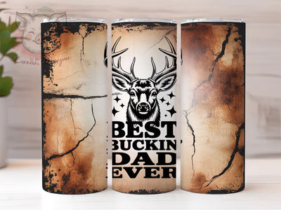 Best Buckin' Dad Quote 20oz Tumbler Wrap, Best Buckin' Dad, Deer Head Design, Dad Tumbler Design, Funny Dad PNG, 20oz Tumbler Wrap, Father's Day Sublimation, Hunting Dad Quote Sublimation Lara' s Designs 