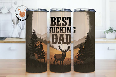 Best Bucking Dad Deer Hunting Tumbler Wrap for Men, Father's Day Gift, Husband Tumbler Wrap, Deer Hunting PNG, Buck Antler Tumbler PNG Sublimation Sublimation Rabbitmakies 
