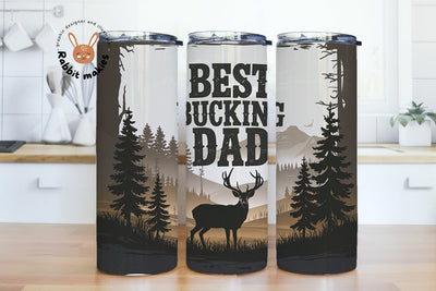 Best Bucking Dad Deer Hunting Tumbler Wrap for Men, Father's Day Gift, Husband Tumbler Wrap, Deer Hunting PNG, Buck Antler Tumbler PNG Sublimation Sublimation Rabbitmakies 