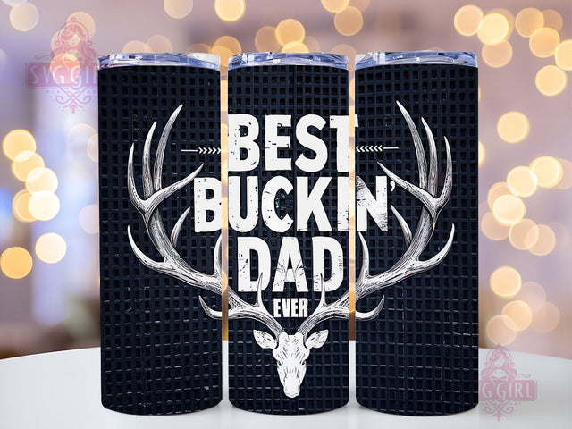 Best Bucking Dad Ever 20oz Tumbler Wrap Sublimation Design, Straight Tapered Tumbler Wrap, Deer Hunting Tumbler Png, Instant Digital Download Sublimation SvggirlplusArt 