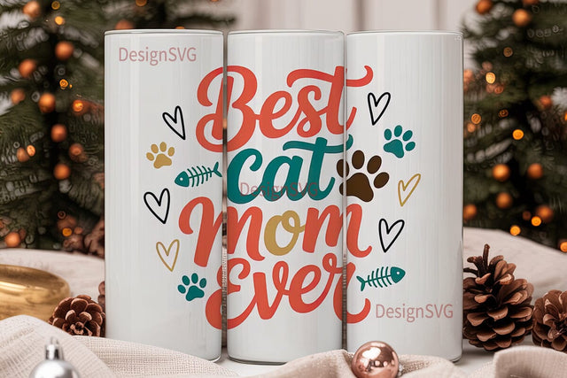 Best Cat Mom 20oz Tumbler Wrap Sublimation DesignSVG 