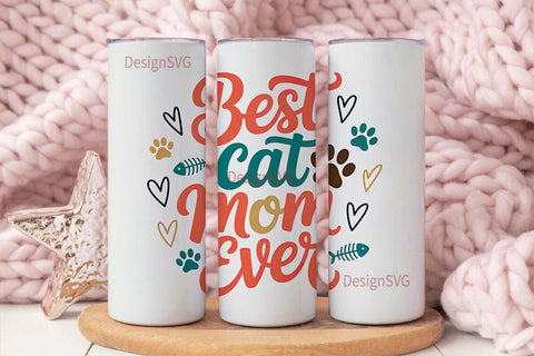 Best Cat Mom 20oz Tumbler Wrap Sublimation DesignSVG 