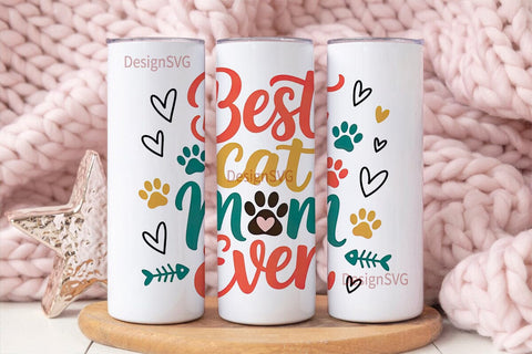 Best Cat Mom 20oz Tumbler Wrap Sublimation DesignSVG 