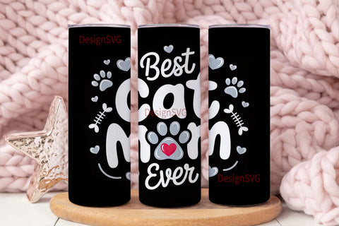 Best Cat Mom Ever 20oz Tumbler Wrap Sublimation DesignSVG 