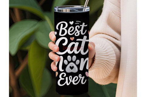 Best Cat Mom Ever 20oz Tumbler Wrap Sublimation DesignSVG 