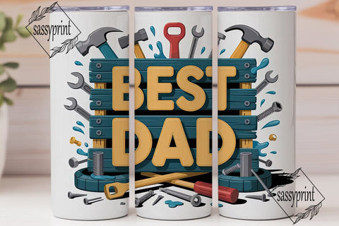 Best Dad 20oz Tumbler Wrap Sublimation sassyprint 