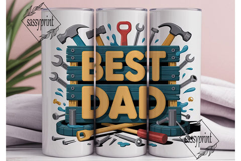 Best Dad 20oz Tumbler Wrap Sublimation sassyprint 