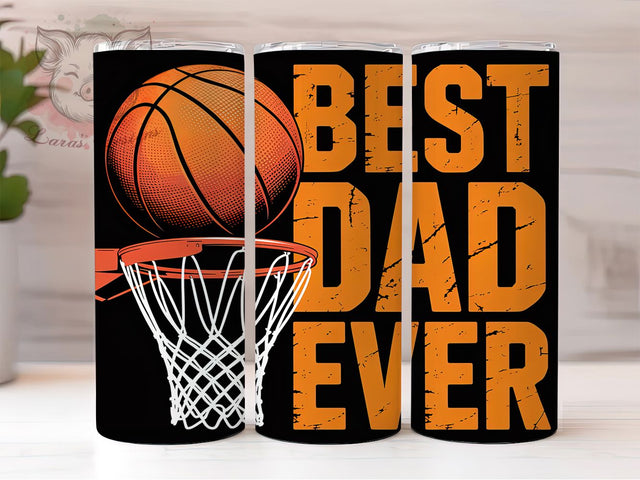 Best Dad Basketball 20oz Tumbler Wrap, Basketball Theme, Dad Quote, Father’s Day Gift, Sports Lover, 20oz Tumbler Wrap, Sublimation PNG Sublimation Lara' s Designs 