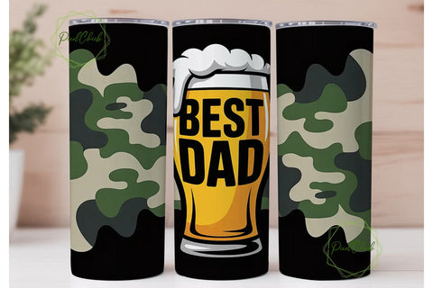 Best Dad Beer Camouflage 20oz Tumbler Sublimation PixelChick 