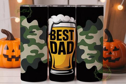 Best Dad Beer Camouflage 20oz Tumbler Sublimation PixelChick 