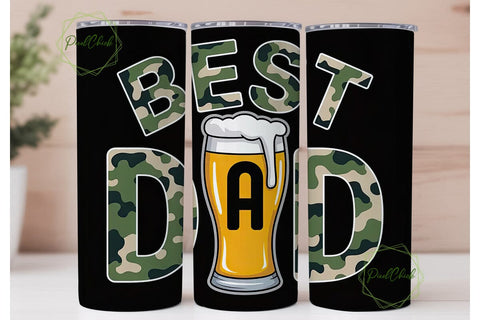 Best Dad Beer Camouflage 20oz Tumbler Sublimation PixelChick 