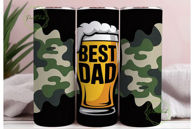 Best Dad Beer Camouflage 20oz Tumbler Sublimation PixelChick 