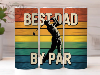 Best Dad By Par 20oz Tumbler Wrap, Golf Dad Gift, Funny Dad Quote, Father’s Day, Sports Humor, 20oz Tumbler Wrap, Sublimation PNG Sublimation Lara' s Designs 