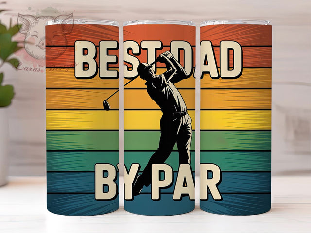 Best Dad By Par 20oz Tumbler Wrap, Golf Dad Gift, Funny Dad Quote, Father’s Day, Sports Humor, 20oz Tumbler Wrap, Sublimation PNG Sublimation Lara' s Designs 