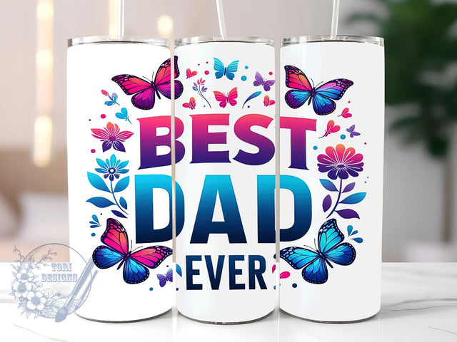 Best Dad Ever 20oz Skinny Tumbler, Father Day Tumbler Png, Straight & Tapered Tumbler Wrap, Instant Digital Download Sublimation ToriDesigns 