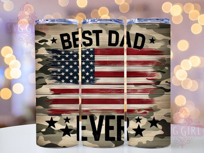Best Dad Ever 20oz Tumbler Wrap Sublimation Design, Straight Tapered Tumbler Wrap, American Flag Dad Tumbler Png, Instant Digital Download Sublimation SvggirlplusArt 