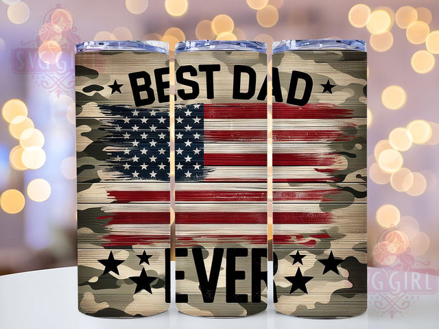 Best Dad Ever 20oz Tumbler Wrap Sublimation Design, Straight Tapered Tumbler Wrap, American Flag Dad Tumbler Png, Instant Digital Download Sublimation SvggirlplusArt 