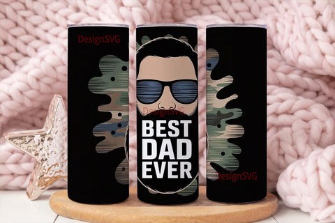 Best Dad Ever 20oz Tumbler Wrap Sublimation DesignSVG 