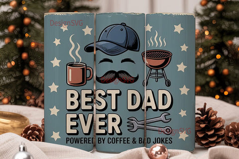 Best Dad Ever: 20oz Tumbler Wrap Sublimation DesignSVG 