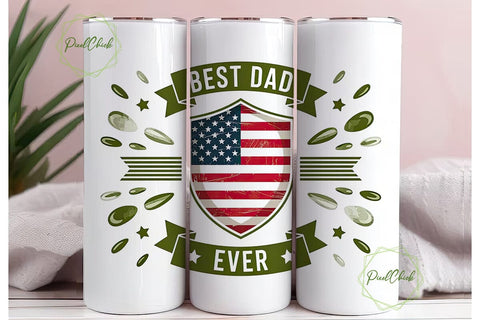 Best Dad Ever 20oz Tumbler Wrap Sublimation PixelChick 