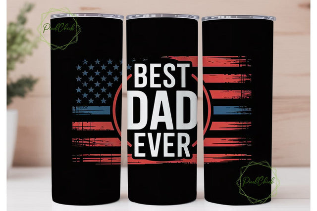 Best Dad Ever 20oz Tumbler Wrap Sublimation PixelChick 