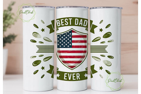 Best Dad Ever 20oz Tumbler Wrap Sublimation PixelChick 
