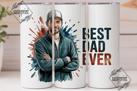 Best Dad Ever 20oz Tumbler Wrap Sublimation sassyprint 