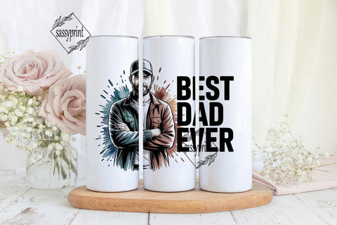 Best Dad Ever 20oz Tumbler Wrap Sublimation sassyprint 